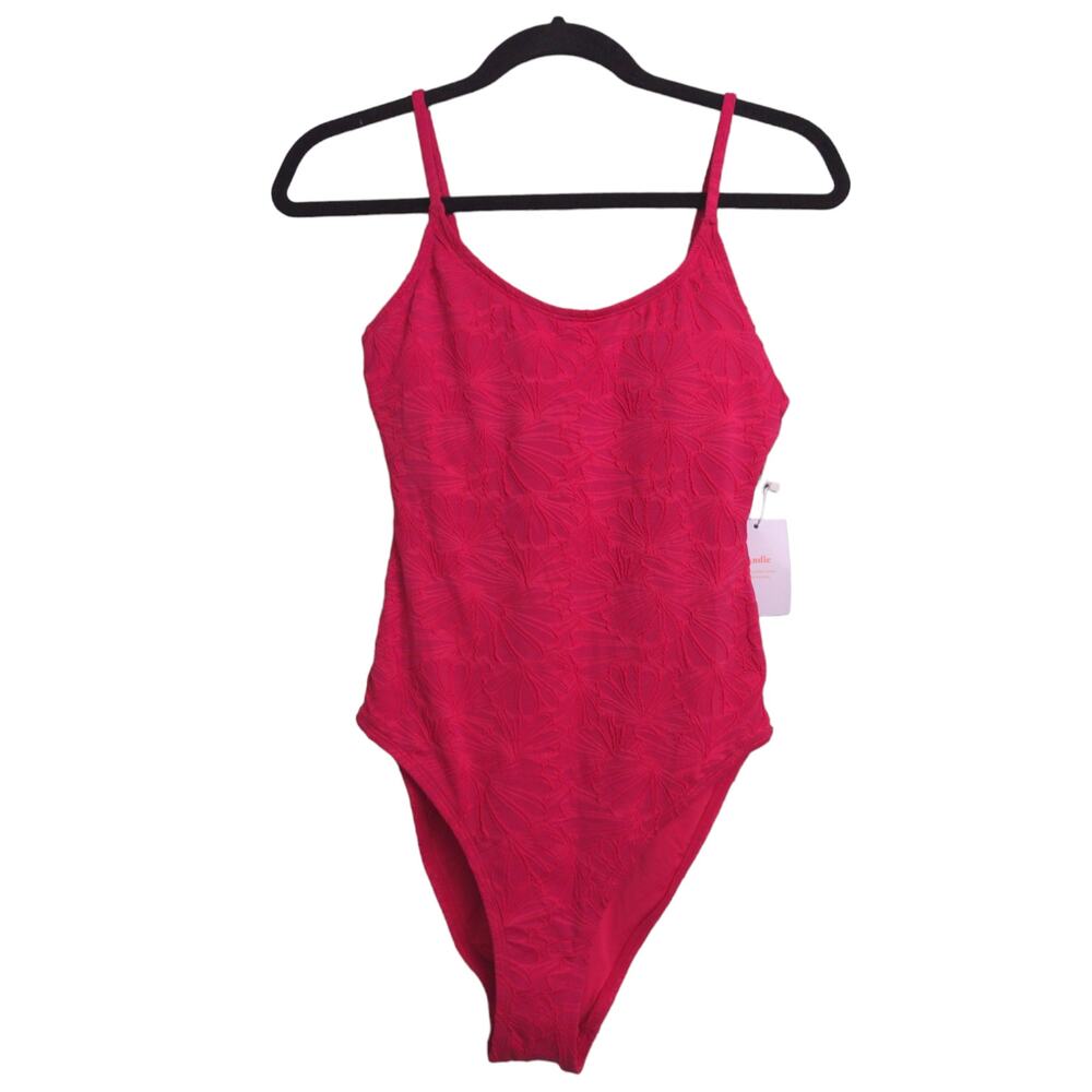 Andie The Amalfi One Piece LT Lava Scoop Neck Adjustable Straps Swim ST New